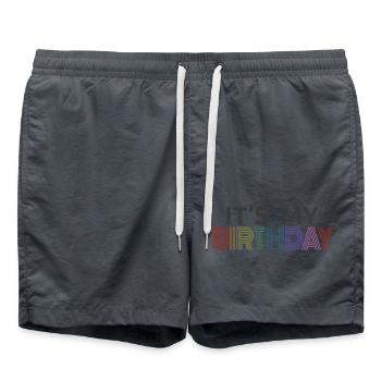 It's My Birthday Cool Retro Birthday Party Gift - Swim Trunks - anthracite - Front - AI Model Male 185 light (185cm)