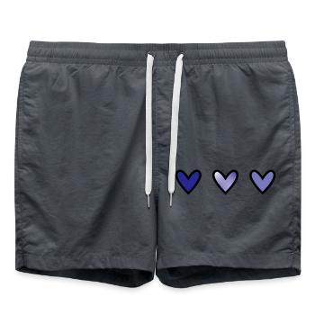 HERZ. HERZ. VALENTINSTAG. LIEBE. LIEBE - Badeshorts - Anthrazit - Vorne - AI Model Male 185 light (185cm)