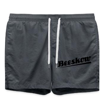 Beeskow - Textdesign mit Stadtnamen - Badeshorts - Anthrazit - Vorne - AI Model Male 185 light (185cm)