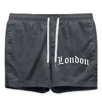 Classic London University Style Logo - Swim Trunks - anthracite - Front - AI Model Male 185 light (185cm)
