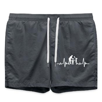Herzschläge von Vater, Sohn und Tochter - Badeshorts - Anthrazit - Vorne - AI Model Male 185 light (185cm)