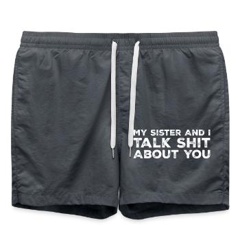 My Sister And I Talk Shit About You - Short de bain - charbon - Devant - AI Model Male 185 light (185cm)
