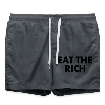 Eat the rich - Short de bain - charbon - Devant - AI Model Male 185 light (185cm)
