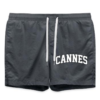 Cannes logo: Collegiate design with a glamorous style - Swim Trunks - anthracite - Front - AI Model Male 185 light (185cm)