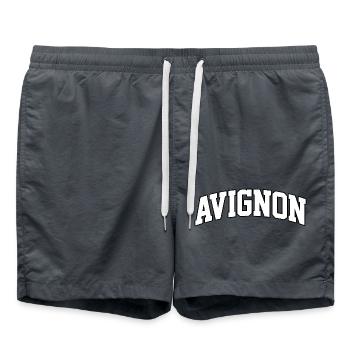 Avignon-Logo: Kollegiales Design im provenzalischen Stil - Badeshorts - Anthrazit - Vorne - AI Model Male 185 light (185cm)
