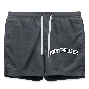 Montpellier logo: Mediterranean collegiate design - Swim Trunks - anthracite - Front - AI Model Male 185 light (185cm)