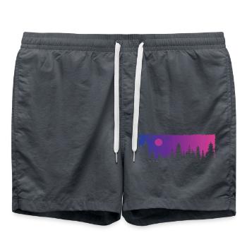Forêt, Nature, Paysage, Arbres - Short de bain - charbon - Devant - AI Model Male 185 light (185cm)