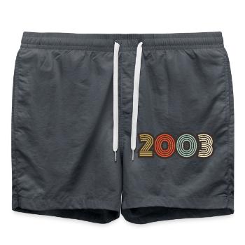 2003 Retro Jahrgang - Badeshorts - Anthrazit - Vorne - AI Model Male 185 light (185cm)