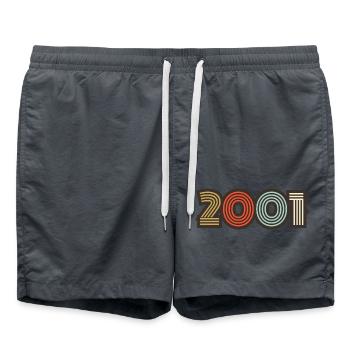 2001 Retro Vintage - Swim Trunks - anthracite - Front - AI Model Male 185 light (185cm)