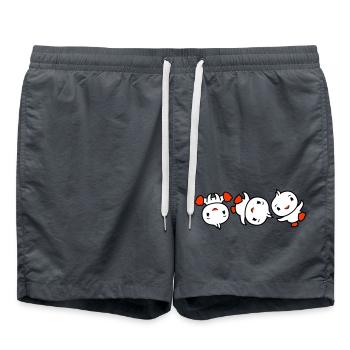 3 Vögel Chicks Breakdance Freunde Party tanzen fun - Badeshorts - Anthrazit - Vorne - AI Model Male 185 light (185cm)