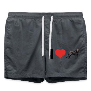 I Love Labrador - Pet Dog Design - Swim Trunks - anthracite - Front - AI Model Male 185 light (185cm)