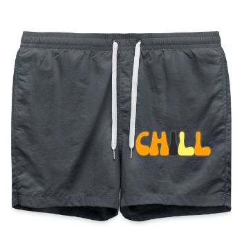 Modern Typography Cool Art Studio Brand Logo chill - Badeshorts - Anthrazit - Vorne - AI Model Male 185 light (185cm)