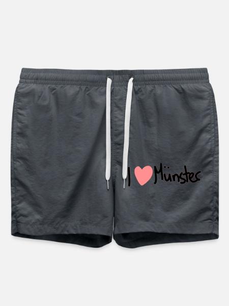 I love Muenster - Badeshorts - Anthrazit