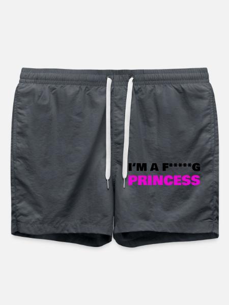I'M A FUCKING PRINCESS BLACK - Swim Trunks - anthracite