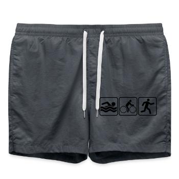boutons sport pictogramme cool logo nager vélo course t - Short de bain - charbon - Devant - AI Model Male 185 light (185cm)