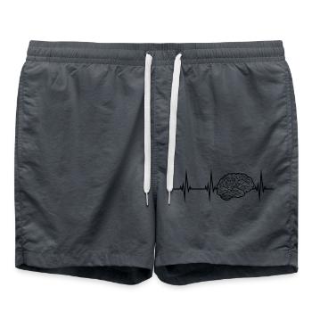 Conception de cerveau de battement de coeur - Short de bain - charbon - Devant - AI Model Male 185 light (185cm)
