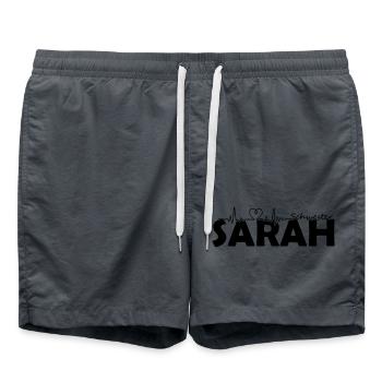 Sarah Name First Name Sister Nurse - Swim Trunks - anthracite - Front - AI Model Male 185 light (185cm)
