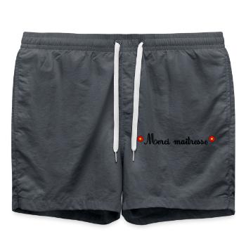 MERCI. MERCI MAÎTRESSE. CADEAU MAÎTRESSE. VACANCES - Short de bain - charbon - Devant - AI Model Male 185 light (185cm)