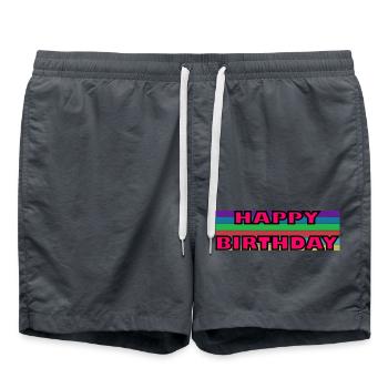 JAHRESTAG. ALLES GUTE ZUM GEBURTSTAG!. ALLES GUTE ZUM GEBURTSTAG!. - Badeshorts - Anthrazit - Vorne - AI Model Male 185 light (185cm)