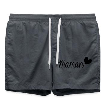 MAMAN. FÊTE DES MÈRES. BONNE FÊTE MAMAN. JE T'AIME - Short de bain - charbon - Devant - AI Model Male 185 light (185cm)
