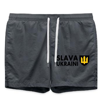 Slava ukraini - Badeshorts - Anthrazit - Vorne - AI Model Male 185 light (185cm)