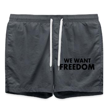 We want freedom - Swim Trunks - anthracite - Front - AI Model Male 185 light (185cm)