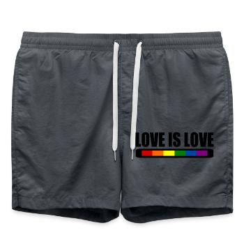 Love is love - Swim Trunks - anthracite - Front - AI Model Male 185 light (185cm)