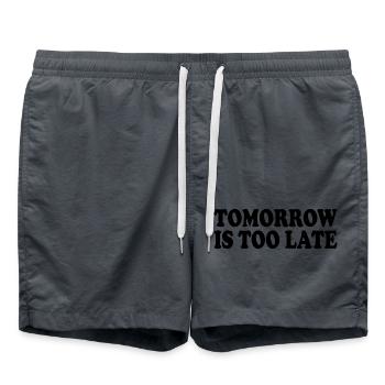 Tomorrow is too late - Short de bain - charbon - Devant - AI Model Male 185 light (185cm)