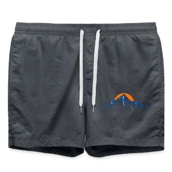 Chaîne de montagnes majestueuse Coucher de soleil - Short de bain - charbon - Devant - AI Model Male 185 light (185cm)