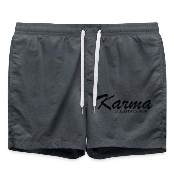 Funny Saying Picture Funny Humor Gift Idea - Swim Trunks - anthracite - Front - AI Model Male 185 light (185cm)