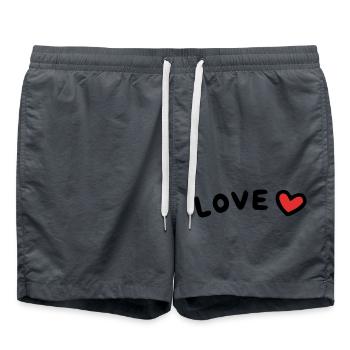 Cœur d’amour - Short de bain - charbon - Devant - AI Model Male 185 light (185cm)