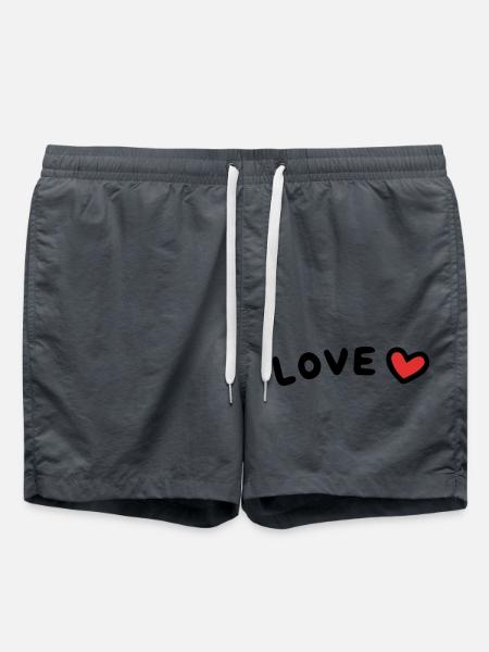 Love Heart - Swim Trunks - anthracite