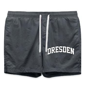 Dresdner Logo: Kollegiales Design im historischen Stil - Badeshorts - Anthrazit - Vorne - AI Model Male 185 light (185cm)