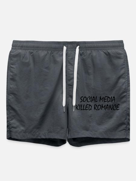 social media killed romance - Badeshorts - charcoal