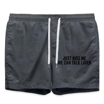 Just Kiss Me We Can Talk Later - Swim Trunks - anthracite - Front - AI Model Male 185 light (185cm)