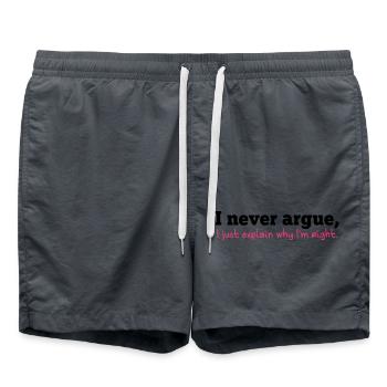 Je soutiens JAMAIS, j'explique juste pourquoi je - Short de bain - charbon - Devant - AI Model Male 185 light (185cm)