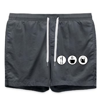 Café Essen Drink | Cafè Restaurant Bar Logo - Swim Trunks - anthracite - Front - AI Model Male 185 light (185cm)