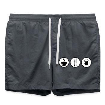 Café Restaurtants Bar Pub | Logo Boisson alimentaire - Short de bain - charbon - Devant - AI Model Male 185 light (185cm)