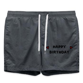 JAHRESTAG. ALLES GUTE ZUM GEBURTSTAG!. ALLES GUTE ZUM GEBURTSTAG!. - Badeshorts - Anthrazit - Vorne - AI Model Male 185 light (185cm)
