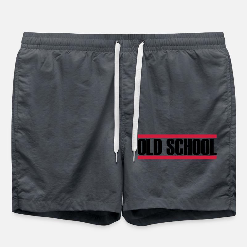 Old School Logo - Badeshorts - Anthrazit