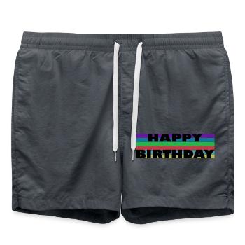 JAHRESTAG. ALLES GUTE ZUM GEBURTSTAG!. ALLES GUTE ZUM GEBURTSTAG! - Badeshorts - Anthrazit - Vorne - AI Model Male 185 light (185cm)