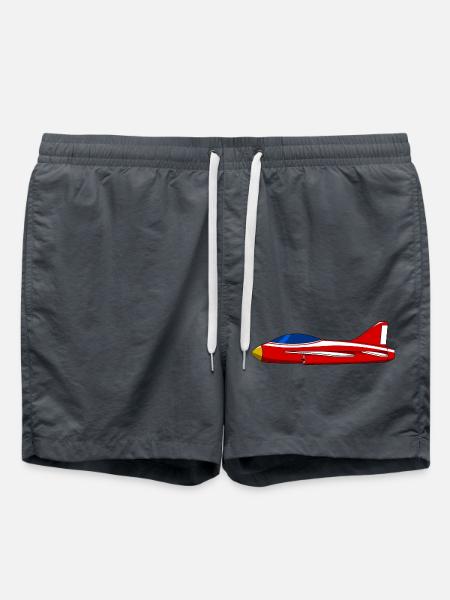 Flugzeug rot - Badeshorts - Anthrazit