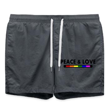 Peace and love - Short de bain - charbon - Devant - AI Model Male 185 light (185cm)