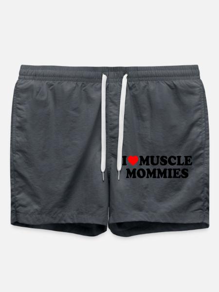 I love muscle mommies - Swim Trunks - anthracite