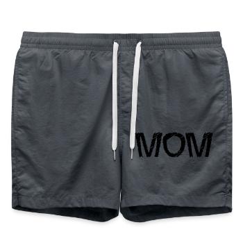 MOM. MOM. MOTHER's DAY. HAPPY MOTHER'S BIRTHDAY - Swim Trunks - anthracite - Front - AI Model Male 185 light (185cm)