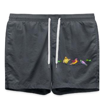Bunte Vögel - Badeshorts - Anthrazit - Vorne - AI Model Male 185 light (185cm)