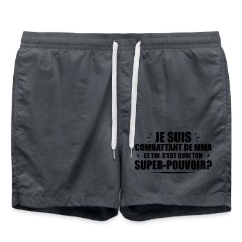 Combattant de MMA. C'est quoi ton super pouvoir ? - Short de bain - charbon - Devant - AI Model Male 185 light (185cm)