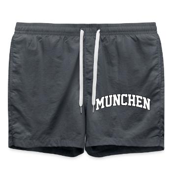 Logo München : Design collégial au style allemand - Short de bain - charbon - Devant - AI Model Male 185 light (185cm)
