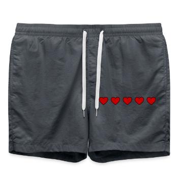 Herzen Symbol Linie - Badeshorts - Anthrazit - Vorne - AI Model Male 185 light (185cm)
