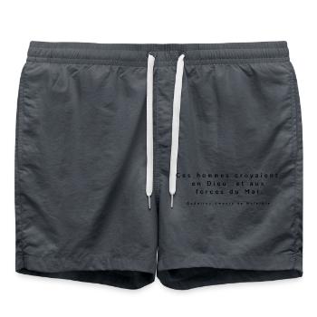 Visiteurs (citation) - Short de bain - charbon - Devant - AI Model Male 185 light (185cm)